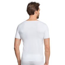 Schiesser Shirt Seamless V-Ausschnitt Laser Cut Kurzarm (Interlock, nahtlos) Unterwäsche weiss Herren