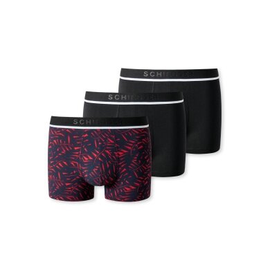 Schiesser Unterwäsche Boxershorts 95/5 Organic Cotton schwarz/rot gemustert Herren - 3 Stück