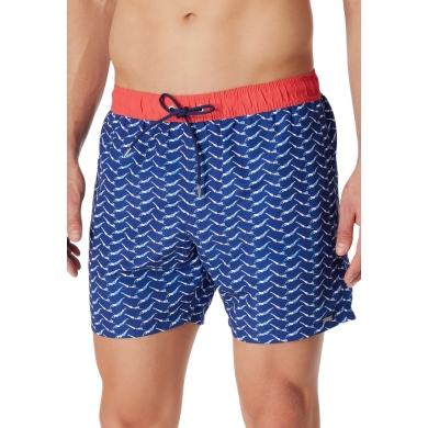 Schiesser Badehose Webware Schwimmer gemustert blau/rot Herren