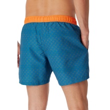 Schiesser Badehose Webware Rauten gemustert petrol/orange Herren