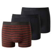 Schiesser Unterwäsche Boxershorts 95/5 Webgummibund schwarz/rot gestreift Herren - 3 Stück