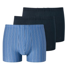 Schiesser Unterwäsche Boxershorts 95/5 Organic Cotton mehrfarbig dunkelblau/hellblau 908 Herren - 3 Stück