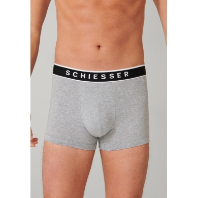 Schiesser Unterwäsche Boxershorts 95/5 Webgummibund grau Herren - 3 Stück