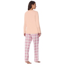 Schiesser Unterwäsche Schlafanzug Comfort Essentials lang - peach/pink Damen