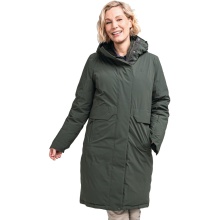 Schöffel Winter-Daunenmantel Down Parka Canterbury (4-Wege-Stretch, sehr warm, wasserdicht) dunkelgrün Damen