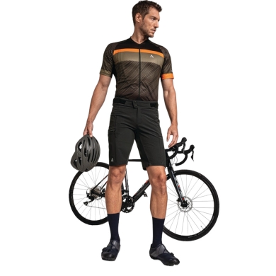 Schöffel Fahrradhose Montosoli (4-Wege Stretch, strapazierfähig) kurz schwarz Herren