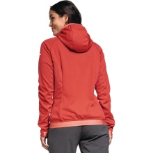 Schöffel Fleecejacke Forillon Hoody (Kapuze, schnelltrocknend) rot Damen