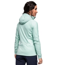 Schöffel Fleecejacke Rotbach Hoody (Kapuze, 2-Wege-Stretch, schnelltrocknend, atmungsaktiv) hellblau Damen