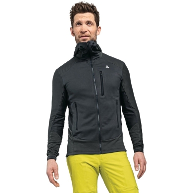 Schöffel Fleecejacke Rotbach Hoody (Kapuze, robust, elastisch) anthrazitgrau Herren