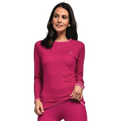 Schöffel Funktionsunterwäsche Langarmshirt Merino Sport (schnelltrocknend) pink Damen