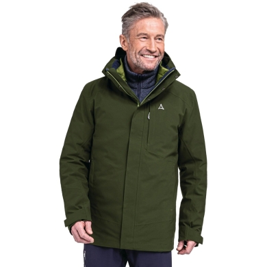 Schöffel Wander-Winterjacke Auerspitz 3in1 (wasser- und winddicht, atmungsaktiv) dunkelgrün Herren