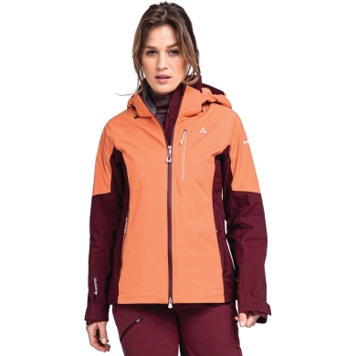 Schöffel Trekking-Wanderjacke Gaschurn (2-Lagen, wasserdicht und atmungsaktiv) orange/weinrot Damen