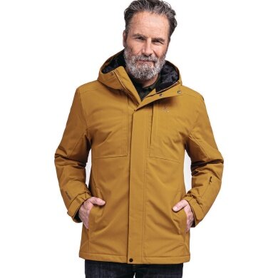 Schöffel Winterjacke Insulated Antwerpen (Kapuze, wasserdicht, atmungsaktiv) gelb/braun Herren