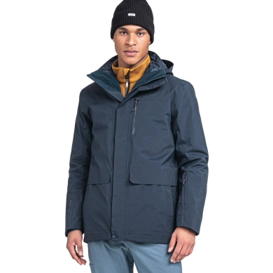 Schöffel Winterjacke 3in1 Parka Barth (2-Wege-Stretch, wasserdicht, winddicht) navyblau Herren