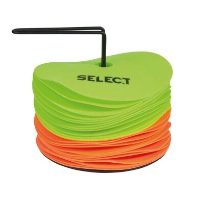 Select Markierungsteller (12x gelb, 12x orange, ca. 15cm) - inklusive Halterung 24er Set