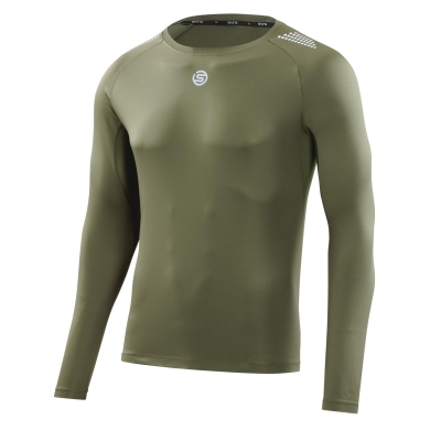 Skins Funktionsunterwäsche Langarmshirt 3-Series (perfekte feuchtigkeitstransport) khakigrün Herren