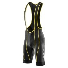 Skins Fahrradhose Cycle Heritage Bib Short (Trägerhose, eingenähtes Sitzpolster, enganliegend) schwarz/gelb Herren