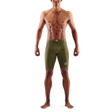 Skins Funktionshose 3-Series Half Tight Short (enganliegend) khakigrün Herren