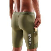 Skins Funktionshose 3-Series Half Tight Short (enganliegend) khakigrün Herren