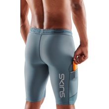 Skins Funktionshose 3-Series Half Tight Short (enganliegend) blaugrau Herren