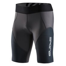 Skins Funktionshose TRI Elite Half Tight Short (für Triathlon, High-Tech-Kompression) charcoalgrau/carbon Herren