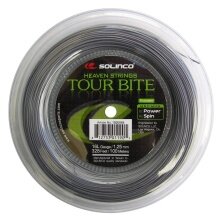 Solinco Tennissaite Tour Bite (Haltbarkeit+Spin) silber 100m Rolle