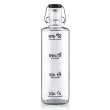 soulbottles Trinkflasche stay hydrated Glas (Glasflasche, Keramikdeckel, Edelstahlbügel) 1 Liter transparent