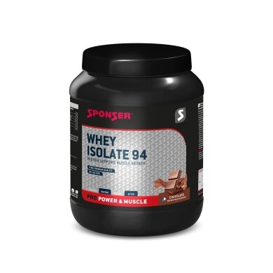 Sponser Whey Isolate 94 Proteinpulver (reines Whey Isolate CFM, max. Eiweißgehalt, laktosefrei) Schokolade 850g Dose