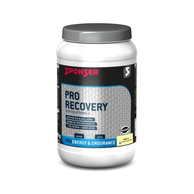 Sponser Pro Recovery Shake (Protein-Kohlenhydrat Regenerationsshake, 44–50% Proteinanteil) Vanille 900g Dose