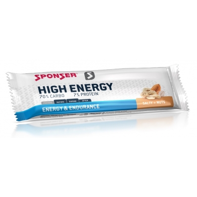 Sponser Riegel High Energy (hohe Energiedichte, optimale Verträglichkeit) Salty Nuts - Testsieger - 30x45g Box