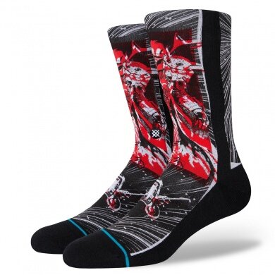 Stance Tagessocke Crew Manga Mando Infiknit schwarz/rot - 1 Paar