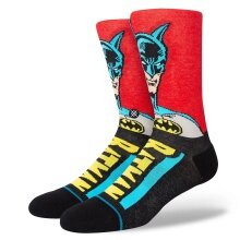 Stance Tagessocke Crew Batman Comic Infiknit rot/schwarz - 1 Paar