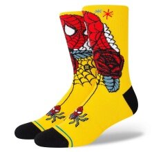 Stance Tagessocke Crew Spiderman Sidey SZN Infiknit gelb - 1 Paar