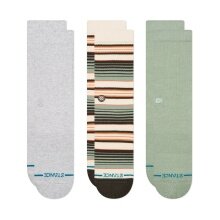 Stance Tagessocke Crew Repeteur grau/beige/grün - 3 Paar