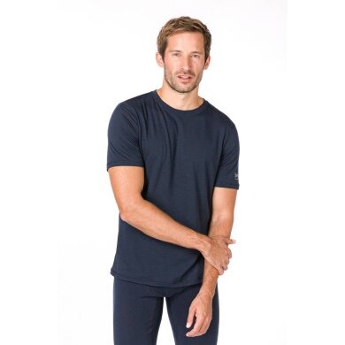 super natural Tshirt Base 140g - Merionwolle - Unterwäsche navyblau Herren