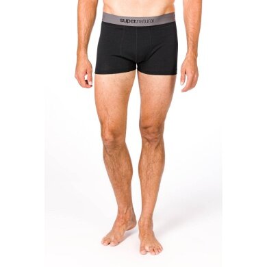 super natural Boxershort Base Mid 175g - Merinowolle - Unterwäsche schwarz Herren