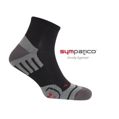 Sympatico Sportsocke Coolmax (Kurzstrumpf) schwarz/grau - 2 Paar