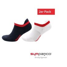 Sympatico Tagessocke Sneaker Ari (gepolsterte Ferse und Spitze) marineblau/weiss - 2 Paar