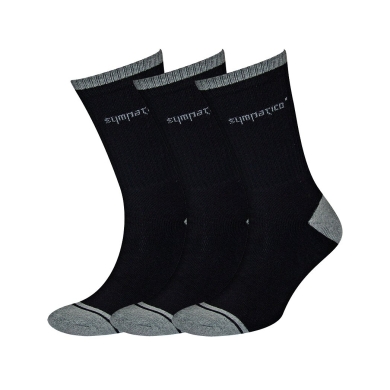 Sympatico Tennissocken Crew (Baumwolle) schwarz - 3 Paar