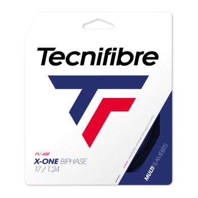 Besaitung mit Tennissaite Tecnifibre X-One Biphase (Touch+Power) schwarz