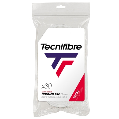 Tecnifibre Overgrip Contact Pro 0.6mm (Griffigkeit) weiss - 30er Clip-Beutel