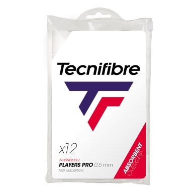 Tecnifibre Overgrip Players Pro 0.5mm (Schweissabsorption) weiss - 12er Zip Beutel