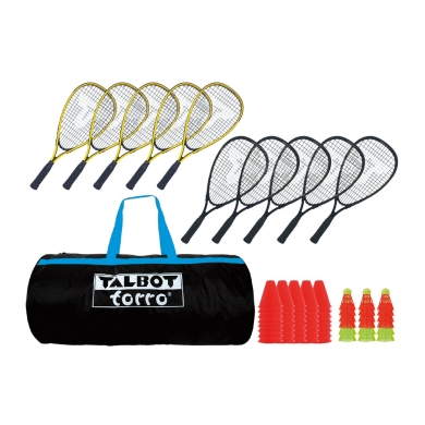 Talbot Torro Schul-Set Speedbadminton 4000 (10x Schläger, 18x Bälle, 40x Courtmarker, Tasche)