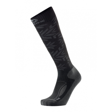 Therm-Ic Wandersocke Calf Winter Insulation (kuschelwarme Fleece-Socken) Schneeflocke schwarz/grau - 1 Paar