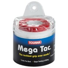 Tourna Overgrip Mega Tac (extreme Griffigkeit, haltbar, breit) weiss 30er Tour-Beutel