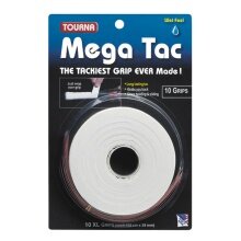 Tourna Overgrip MegaTac (extreme Griffigkeit, haltbar, breit) weiss 10er Rolle