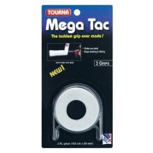 Tourna Overgrip Mega Tac (extreme Griffigkeit, haltbar, breit) weiss 3er