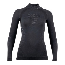 UYN Langarmshirt Fusyon Turtleneck (aus hochwertiger Merinowolle, weich, mit Rollkragen) schwarz/anthrazitgrau Damen