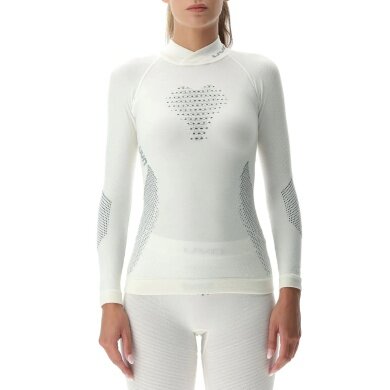 UYN Langarmshirt Fusyon Turtleneck (aus hochwertiger Merinowolle, weich, mit Rollkragen) weiss Damen