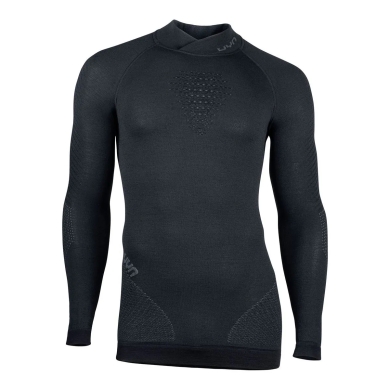 UYN Langarmshirt Fusyon Turtleneck (aus hochwertiger Merinowolle, weich, mit Rollkragen) schwarz Herren